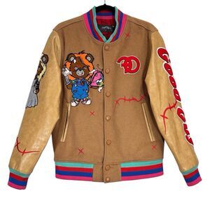 Frost Originals Love Kills Varsity Jacket Wool Blend Faux Leather Mens Small